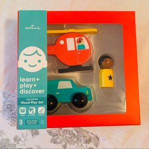 NIB Hallmark Wooden Helicopter Playset